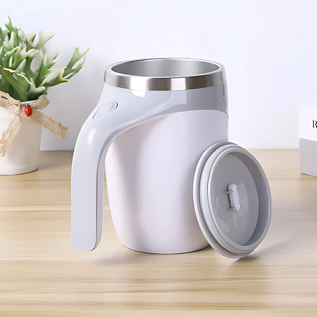 TAZA MAGNÉTICA AUTOMEZCLABLE – Mezcla perfecta, sin grumos y sin esfuerzo en segundos